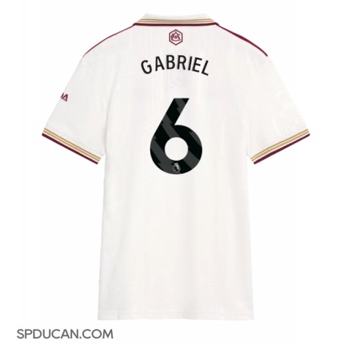 Zenski Nogometni Dres Arsenal Gabriel Magalhaes #6 Rezervni 2025-26 Kratak Rukav